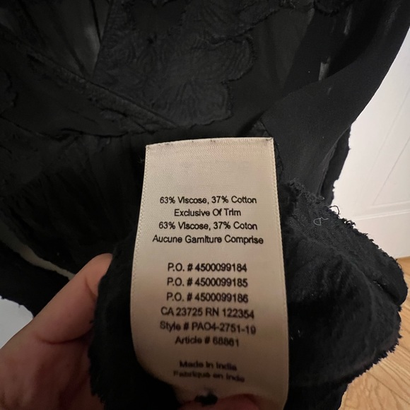 Aritzia Wilfred Black Blouse with Floral/Lace Detail - Picture 4 of 4